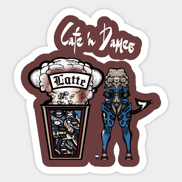 Cafe 'n Dames: Latte Sticker by InkBleedful94